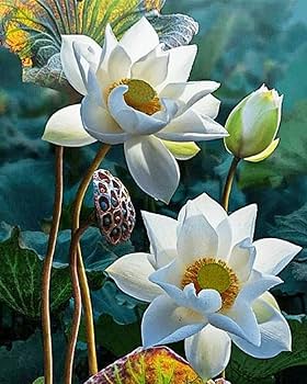 新品未使用品　刺繍絵　蓮の花　全部刺しゅう　絵画コレクション　中国　アンティーク 蓮の花 絵画（刺繍作成キット）｜刺繍道具、材料｜手芸、ハンド